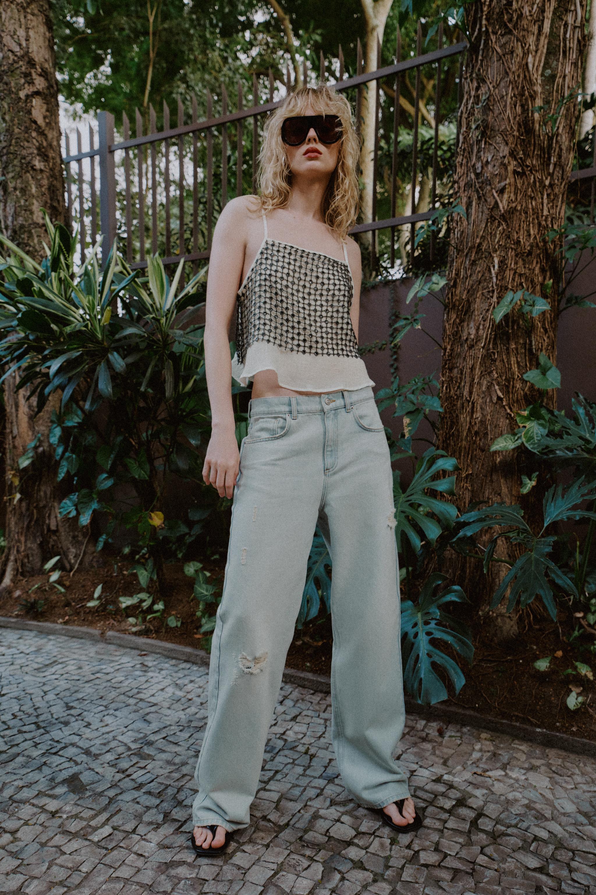Z1975 MID-RISE RIPPED STRAIGHT JEANS